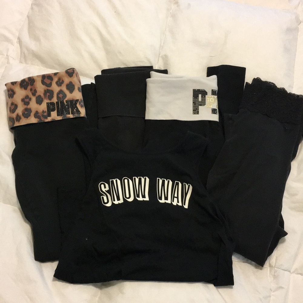 4 leggings and a sleep tank